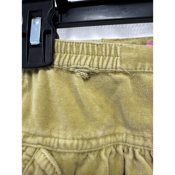 Oilily Velvet Pants Girls 104 (4) Green Flare Embroidered Y2K Hippie Cargo Soft - Picture 7 of 14